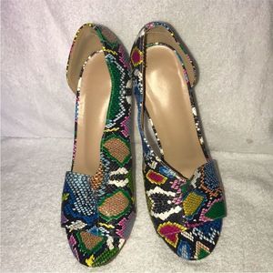 Multi-Colored Snakeskin Print Pumps - NWOT